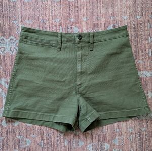 Madewell High-Rise Army Green Shorts